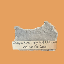 Load image into Gallery viewer, Orange Rosemary and Charcoal Walnut Oil/Olive Oil Soap