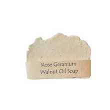 Load image into Gallery viewer, Rose Geranium Walnut Oil/Olive Oil Soap

